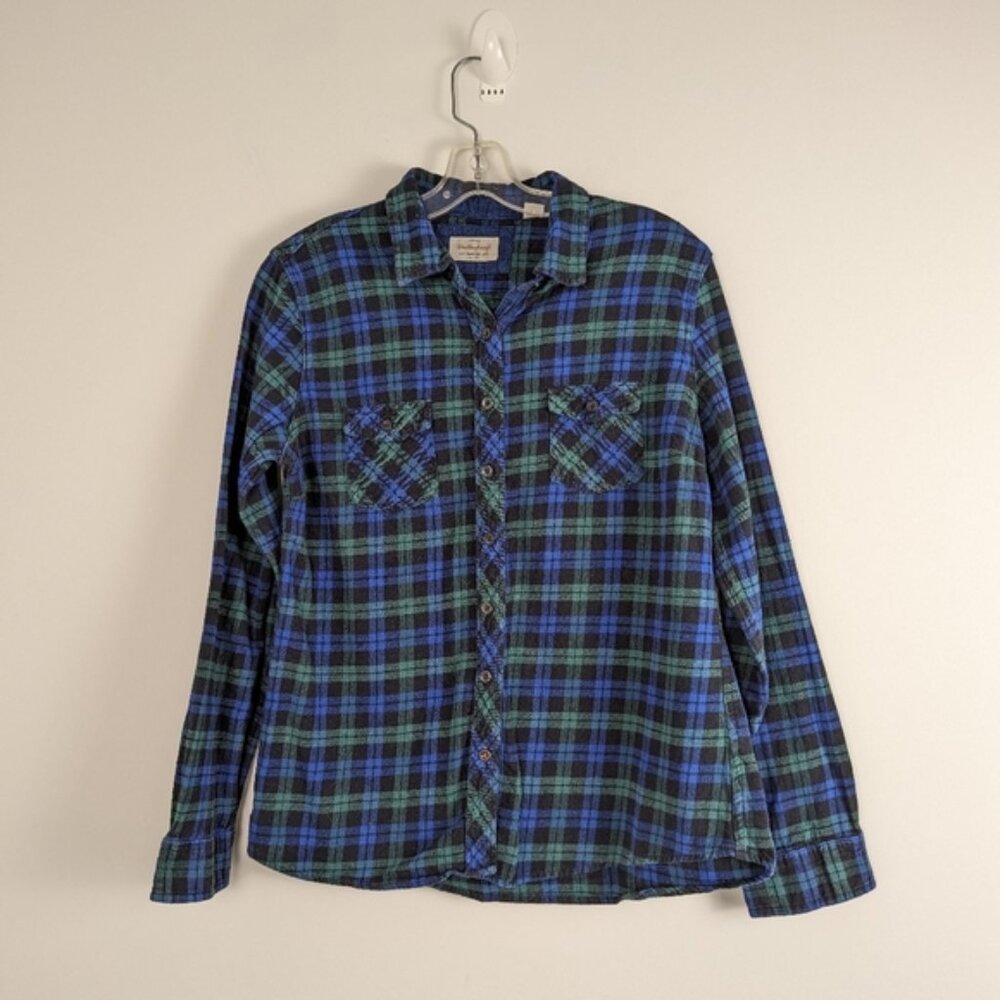Women's Weatherproof Vintage Plaid Flannel Shirt Size L